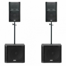 Kit 2 caisses de son avec playlist avec 2 subwoofer 